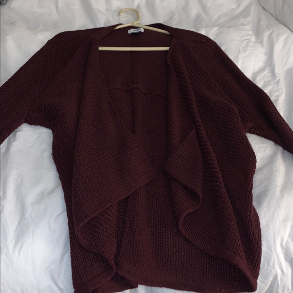 Maroon Cardigan Sweater
